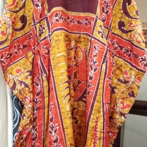 Silk batik  caftan